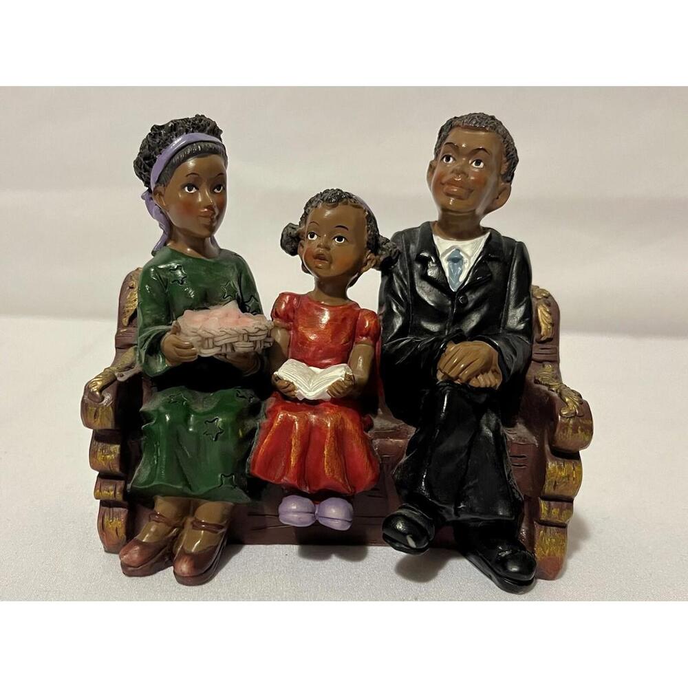 UTI‎ The Church Collection African American Family Of 3 sitting on a Church Pew